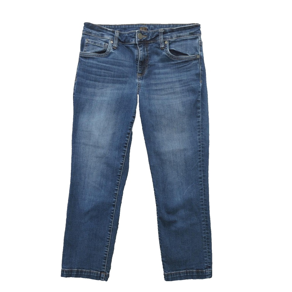 Kut From The Kloth Jeans Womens 4 Medium Wash Crop Straight Leg Stretch Denim